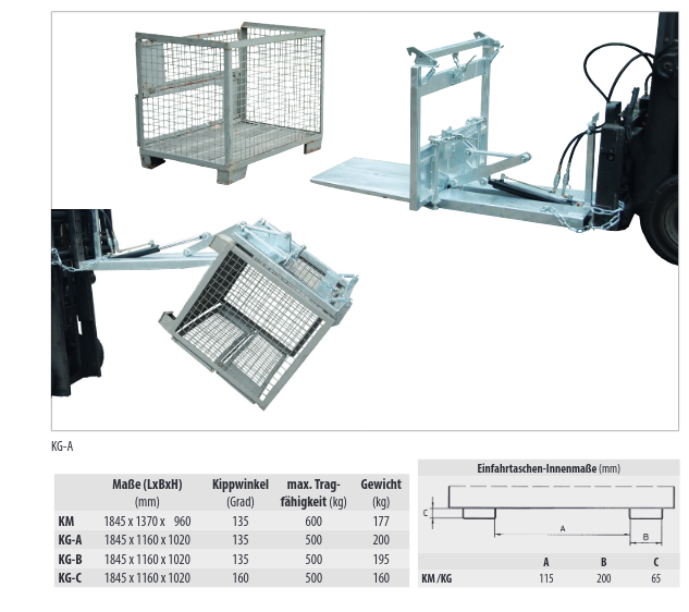 Kippomat typ KG Übersicht
